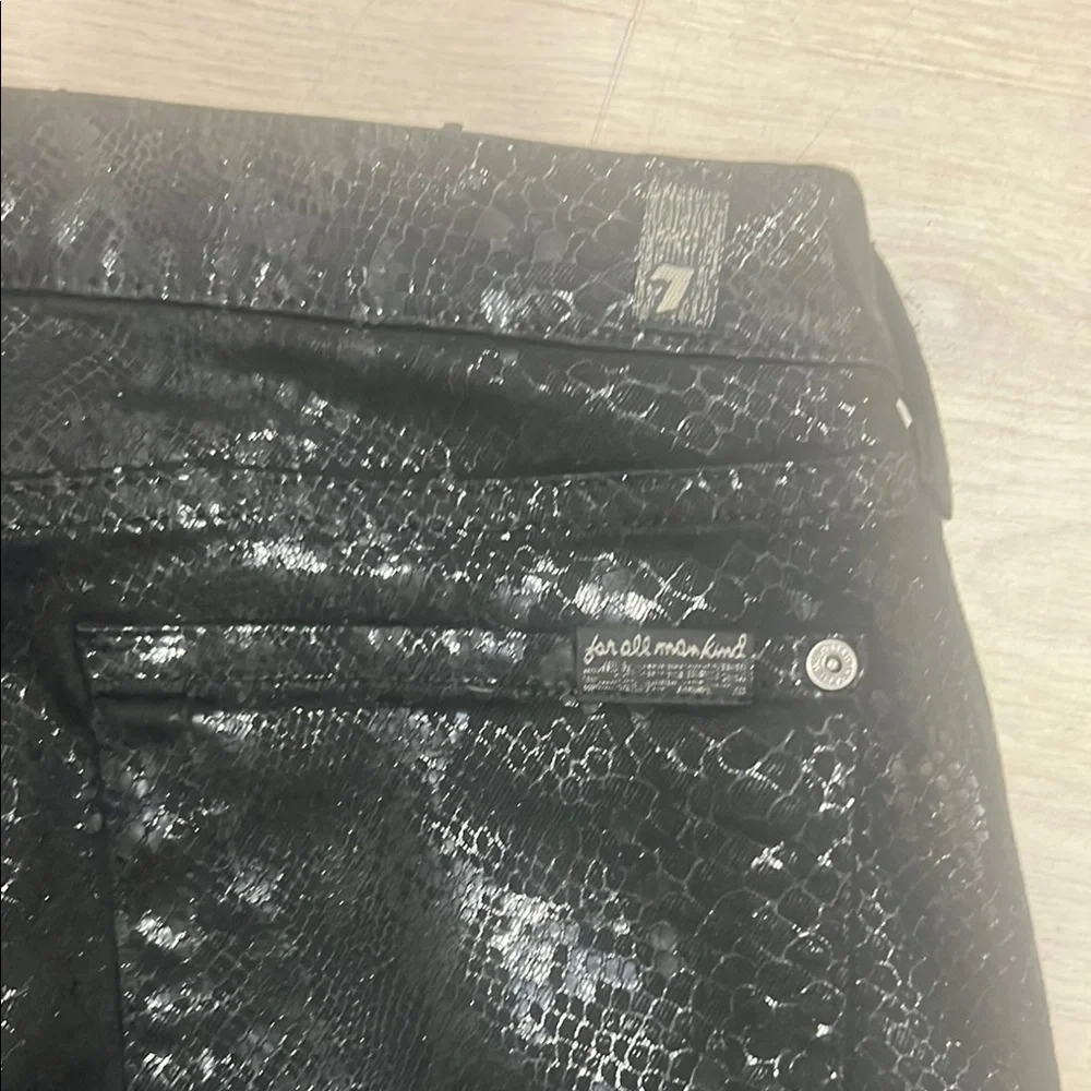 7 For All Mankind Glossy Black Pants